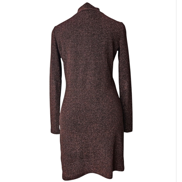 Rebecca Minkoff Phoebe Striped Metallic Long Sleeve Dress In Red And Black Sz Sm - Picture 5 of 10